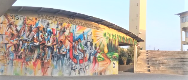 Mural del Sistema Preventivo en el Instituto Superior Don Bosco (ISDB) de Maputo