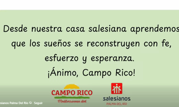 Salesianos Palma del Río se solidariza con la familia Campo Rico tras el incendio en su fábrica de Burguillos