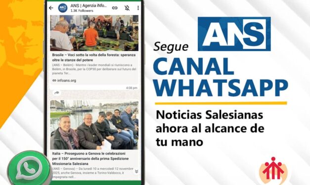 ANS lanza su canal de WhatsApp para la difusión de noticias salesianas