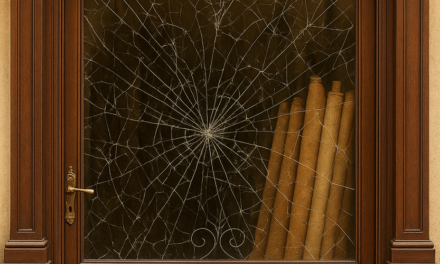 El cristal de la puerta