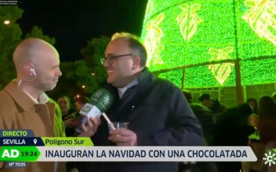 El tradicional árbol de Navidad brilla un año más en el Polígono Sur