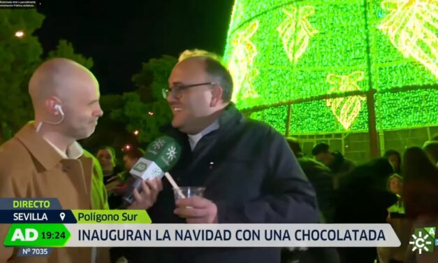 El tradicional árbol de Navidad brilla un año más en el Polígono Sur